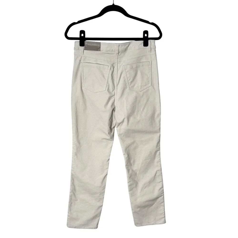 NWT Soft Surroundings Blakely Velveteen Straight Leg Pants Ivory Pearl Size‎ 6